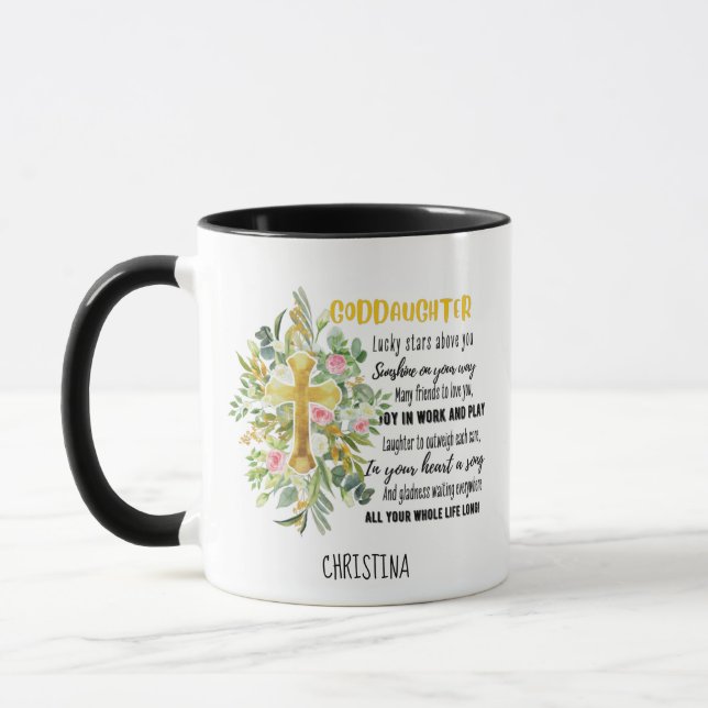 Irish Blessing For GODDAUGHTER - Personalised Gift Mug (Left)