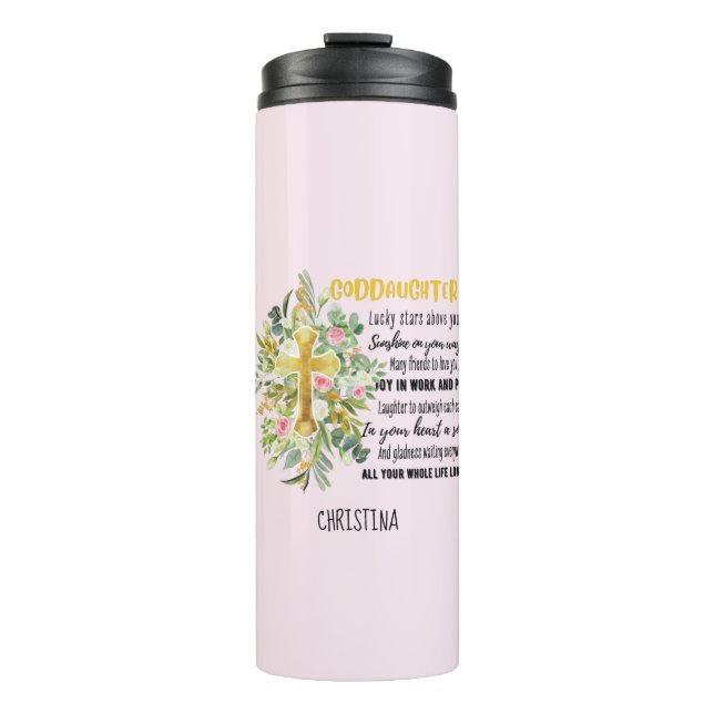 Irish Blessing For GODDAUGHTER - Personalised Gift Thermal Tumbler (Front)