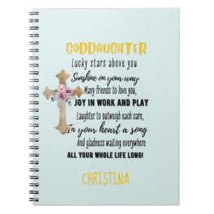 Irish Blessing for Goddaughter Teen or Child Named Notebook