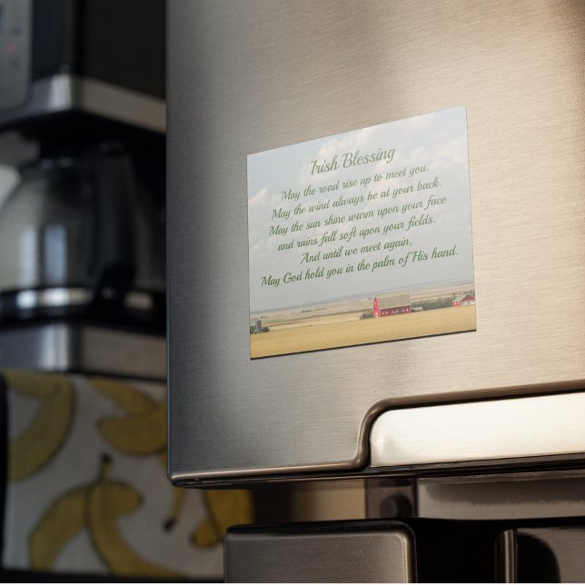 Irish Blessing Golden Wheat Fields Magnetic Card (In Situ)