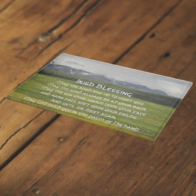 Irish Blessing Green Valley Landscape Cutting Board (In Situ)