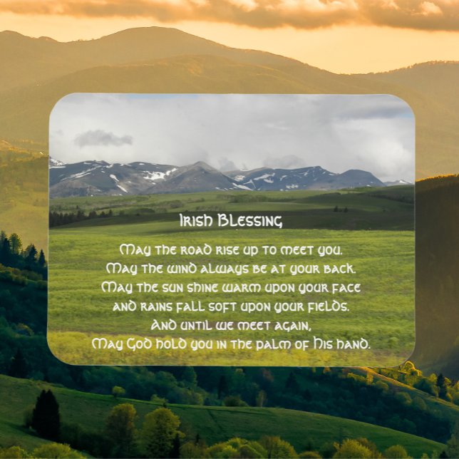 Irish Blessing Green Valley Landscape Magnet (Green Valley Background)