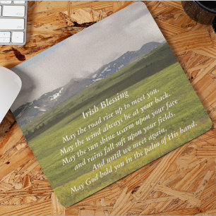Irish Blessing Green Valley Landscape Mouse Mat