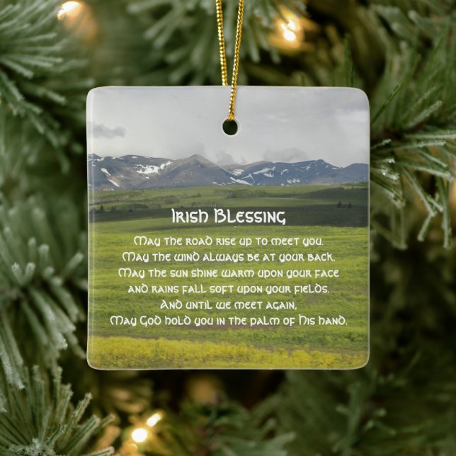 Irish Blessing Green Valley Photo Ceramic Tree Decoration (Tree)