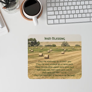 Irish Blessing Hay Bales in a Field Mouse Mat