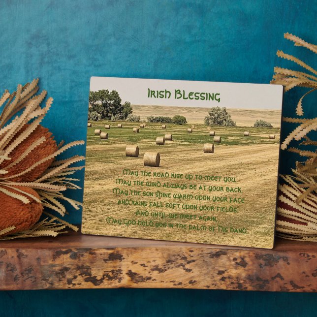 Irish Blessing Hay Bales in a Field Plaque (Side)