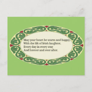 Irish Blessing - Heart be Warm & Happy Postcard