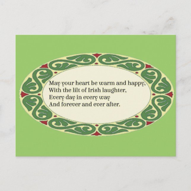 Irish Blessing - Heart be Warm & Happy Postcard (Front)