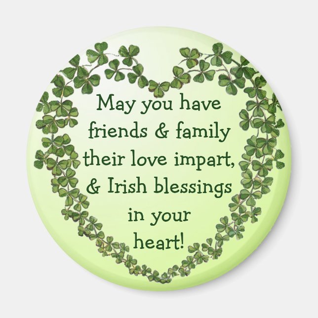 Irish blessing heart magnet (Front)