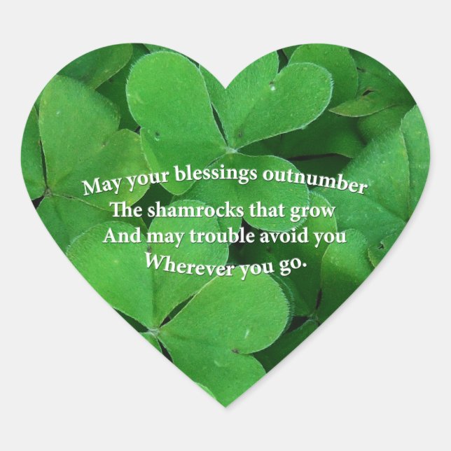 Irish Blessing Heart Sticker (Front)