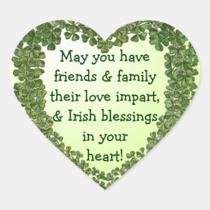 Irish blessing heart stickers