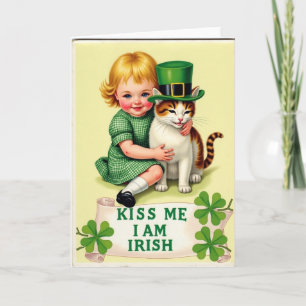 Irish Blessing Kitten Friend Card