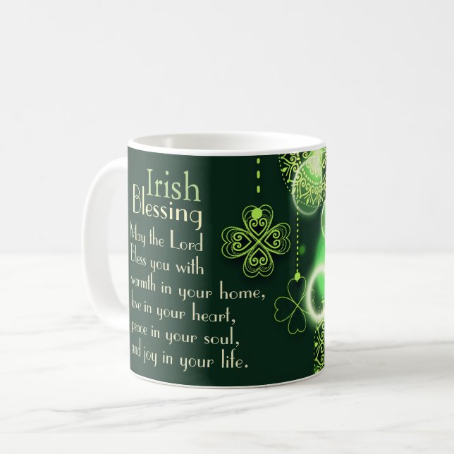 Irish Blessing, Lord Bless You Peace in Your Soul Coffee Mug (Front Left)