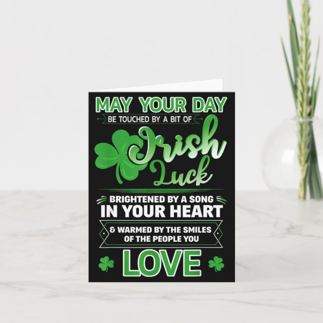 Irish Blessing Lucky Quotes Sayings St. Patrick's  Card (Front)