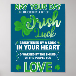 Irish Blessing Lucky Quotes Sayings St. Patrick's  Poster