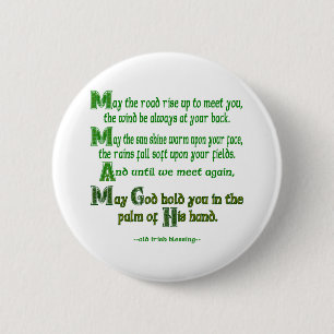 Irish Blessing May the Road Rise to Meet You 6 Cm Round Badge