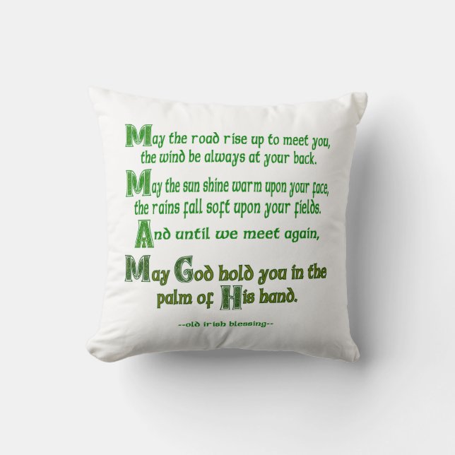 Irish Blessing May the Road Rise to Meet You Cushion (Front)
