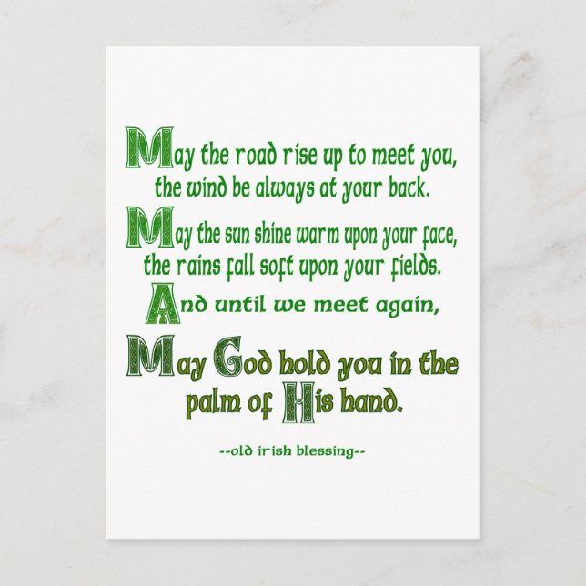 Irish Blessing May the Road Rise to Meet You Postcard (Front)