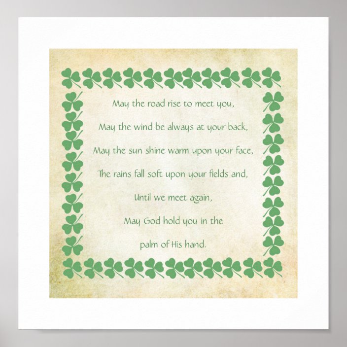 Irish Blessing May the road rise to meet you Poster | Zazzle.co.uk