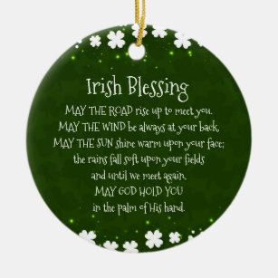 Irish Blessing, May the Road Rise Up to Meet You Ceramic Tree Decoration