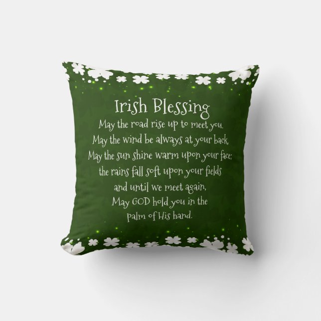 Irish Blessing May the Road Rise Up to Meet You Cushion (Front)