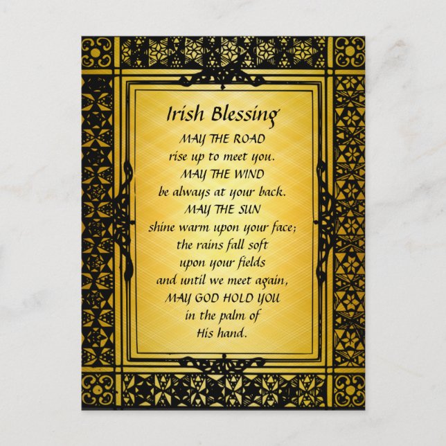 Irish Blessing, May the Road Rise Up to Meet You Postcard (Front)