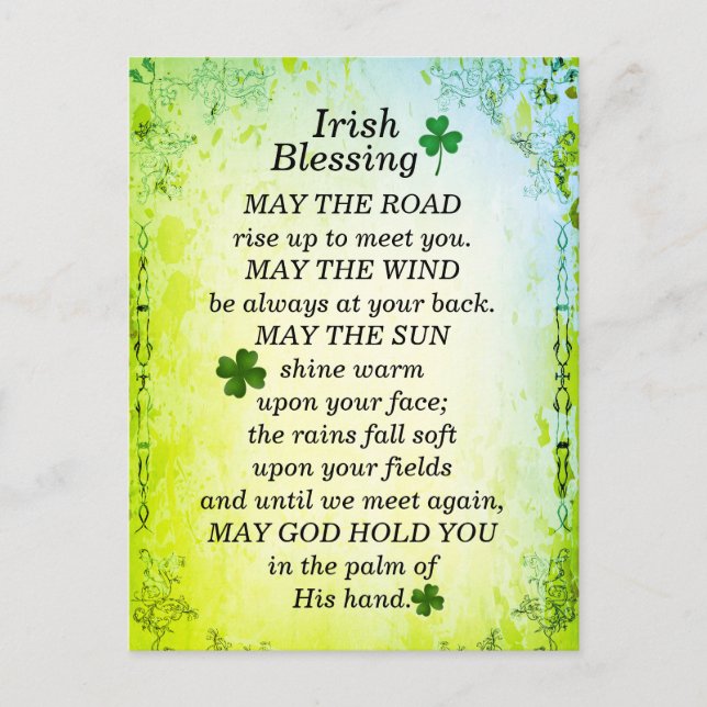 Irish Blessing, May the Road Rise Up to Meet You Postcard (Front)