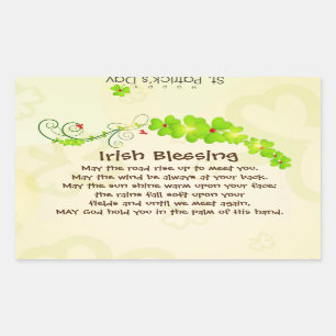 Irish Blessing, May the Road Rise Up to Meet You Rectangular Sticker