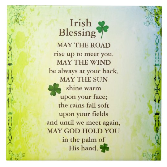 Irish Blessing, May the Road Rise Up to Meet You Tile | Zazzle.co.uk