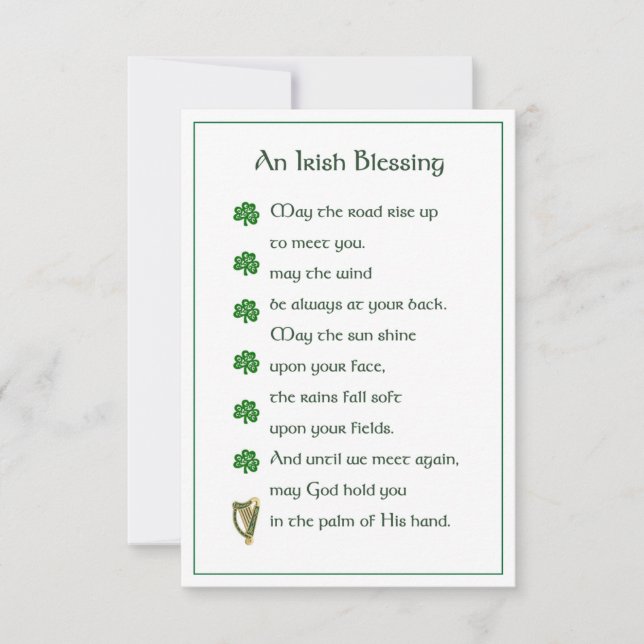 Irish Blessing Memorial Card (Front)