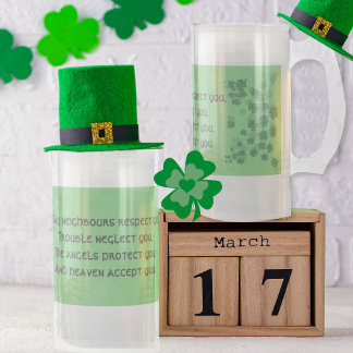 Irish Blessing Mug-May neighbours respect you Frosted Glass Beer Mug