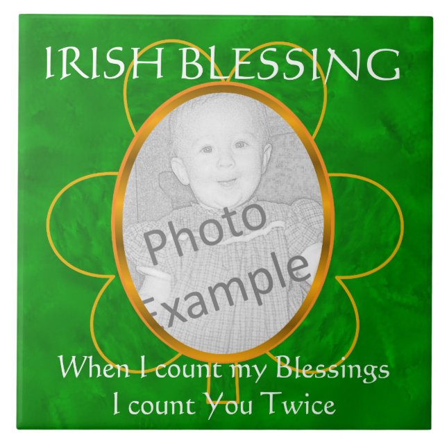 Irish Blessing-Photo Frame-"When I Count My Bless Tile (Front)