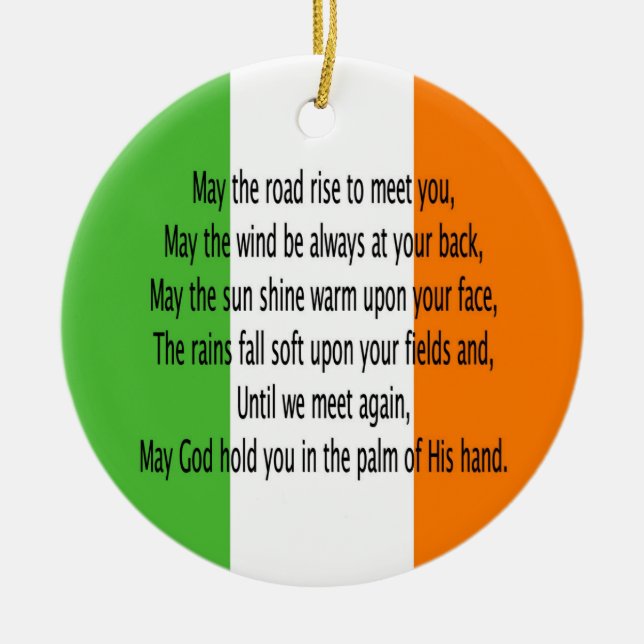 Irish Blessing Prayer Ceramic Tree Decoration (Front)