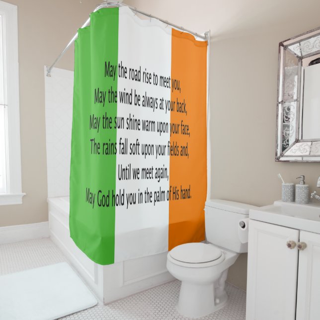Irish Blessing Square  Shower Curtain (In Situ)
