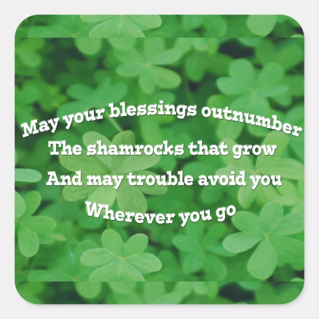 Irish Blessing Square Sticker (Front)