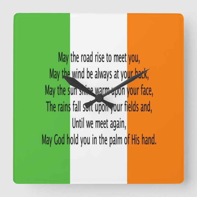 Irish Blessing Square  Wall Clock (Front)