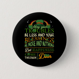 Irish Blessing St Patricks Day Leprechaun Rainbow 6 Cm Round Badge