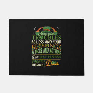 Irish Blessing St Patricks Day Leprechaun Rainbow Doormat
