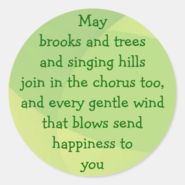 Irish Blessing stickers (Front)