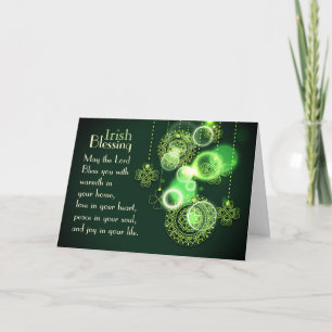 Irish Blessing The Lord Bless You, Shamrock Design Card