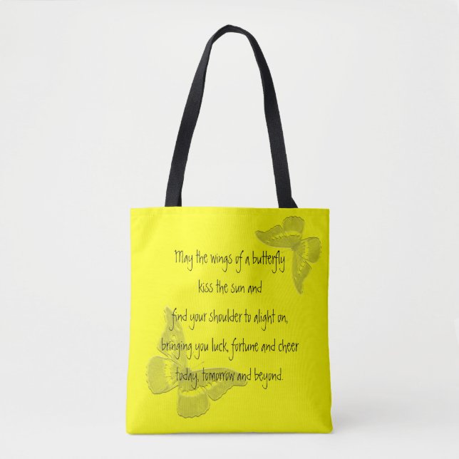 Irish Blessing: Wings of a Butterfly Tote Bag (Front)