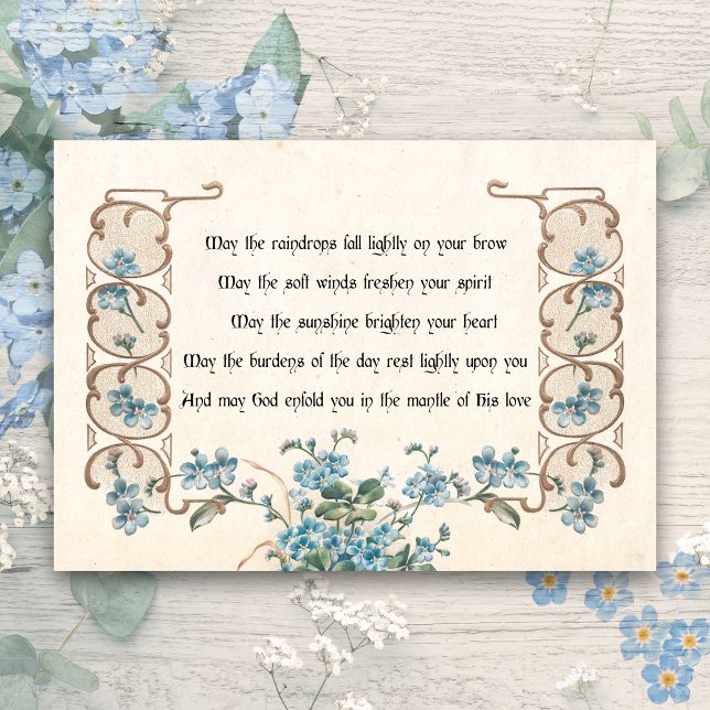 Irish Blessing with Elegant Floral Border Postcard (Creator Uploaded)