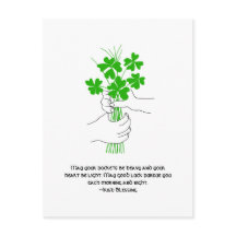 Irish Blessing with Four Leaf Clover Bouquet