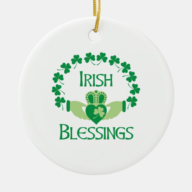 Irish Blessings Ceramic Tree Decoration (Front)