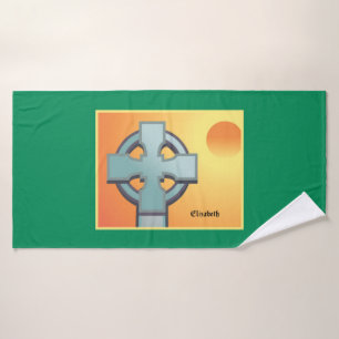 Irish Blessings Cross Personalised Bath Towel