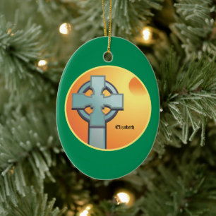 Irish Blessings Cross Personalised Ceramic Tree Decoration