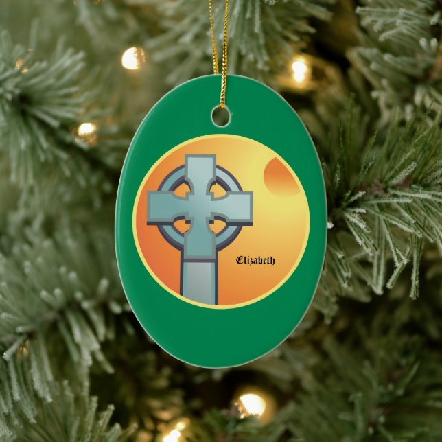 Irish Blessings Cross Personalised Ceramic Tree Decoration (Tree)