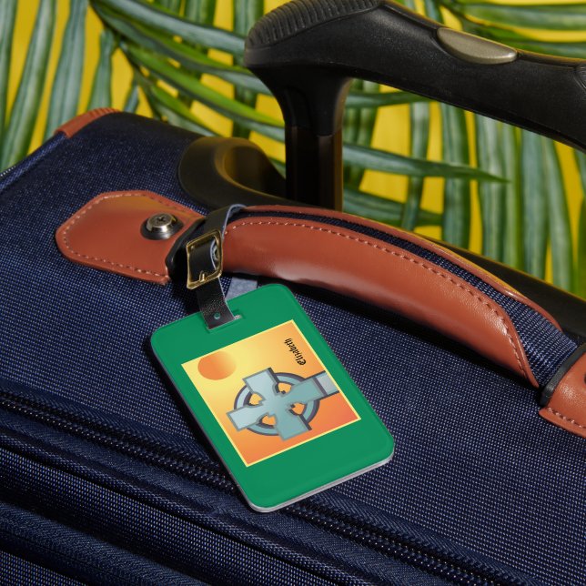 Irish Blessings Cross Personalised Luggage Tag (Front Insitu 1)