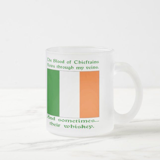 Irish Blood and Whiskey Frosted Glass Coffee Mug (Right)