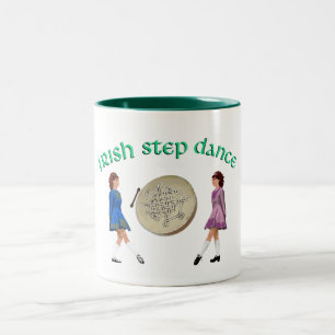 Irish Bodhran - Irish Step Dance Two-Tone Coffee Mug
